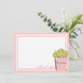 Merci de carte plat rose Popcorn (Debout devant)