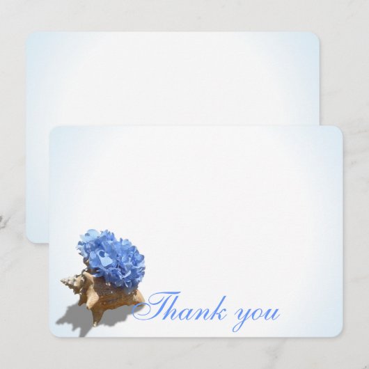 Merci de carte plat Seashore Hydrangea (Devant / Derrière)