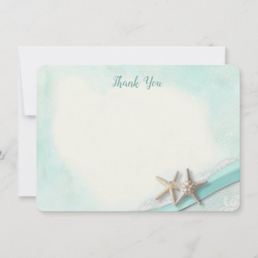 Merci de carte plat Starfish et Ribbon (Devant)