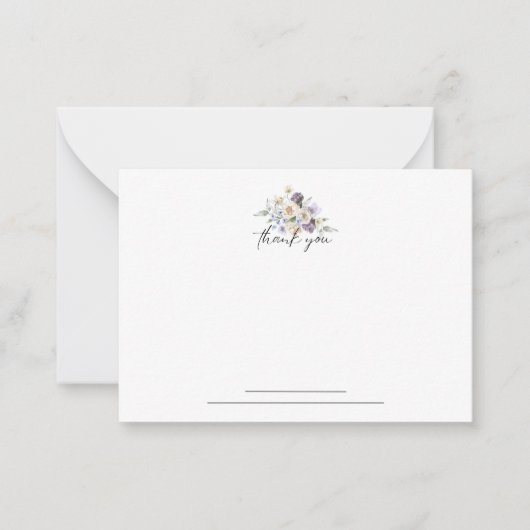 Merci de Carte pour notes floral pourpre (Devant)