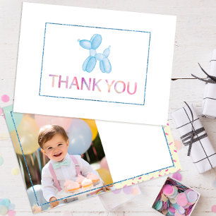 Merci de chien de ballon Carte photo pour enfants
