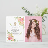 Merci de communion de la photo florale de couleur  (Debout devant)