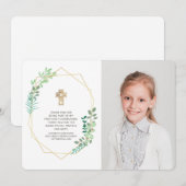 Merci de communion de photos de feuillage géométri (Devant / Derrière)