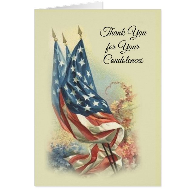 Merci de condoléance d'appréciation de drapeau (Devant)