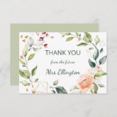 Merci de courre florale d'aquarelle moderne (Devant / Derrière)