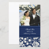 Merci de crème bleue Cartes photos Mariages (Devant / Derrière)