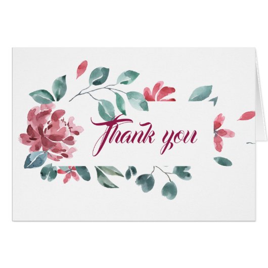 Merci de design floral pourpre et vert (Devant Horizontal)