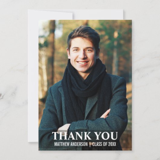 Merci de diplôme Carte photo moderne L W (Devant)