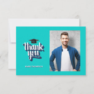 Merci de diplôme Carte pour notes photo bleu
