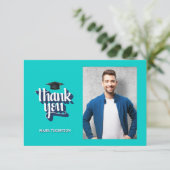 Merci de diplôme Carte pour notes photo bleu (Debout devant)