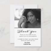 Merci de diplôme en noir et blanc - photo de grade (Devant)