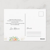 Merci de diplôme Photo Carte postale or floral (Dos)