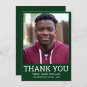 Merci de diplôme Simple Photo Vert (Devant / Derrière)