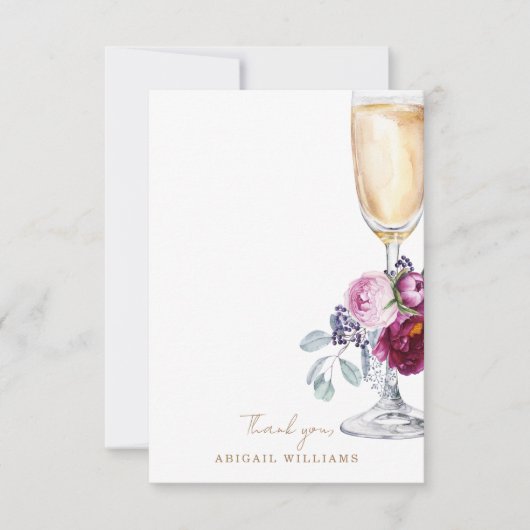 Merci de douche à champagne rose Floral (Devant)