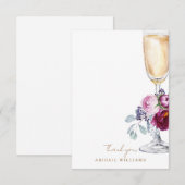 Merci de douche à champagne rose Floral (Devant / Derrière)