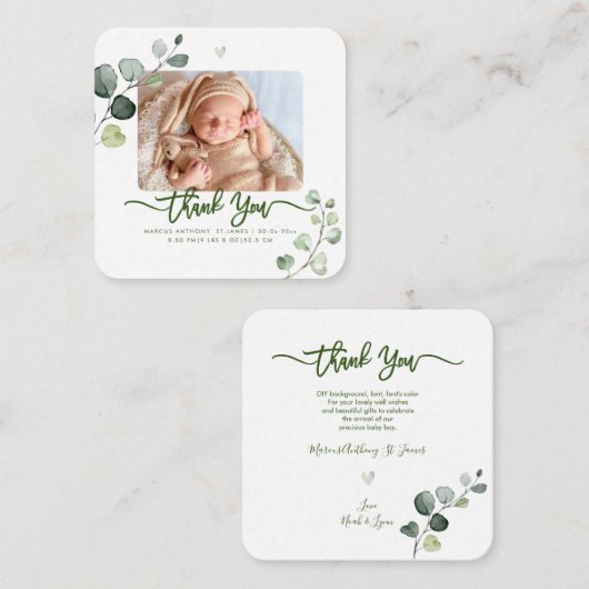 Merci de douche vert do-it-yourself carte couleur (Devant / Derrière)