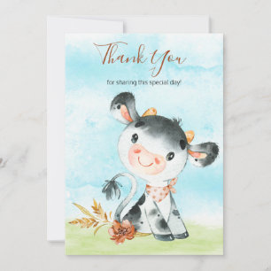 Merci de ferme de vache aquarelle
