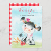 Merci de ferme de vaches de fille aquarelle (Devant / Derrière)