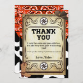 Merci de fête d'anniversaire de Bandana Cowboy (Devant / Derrière)