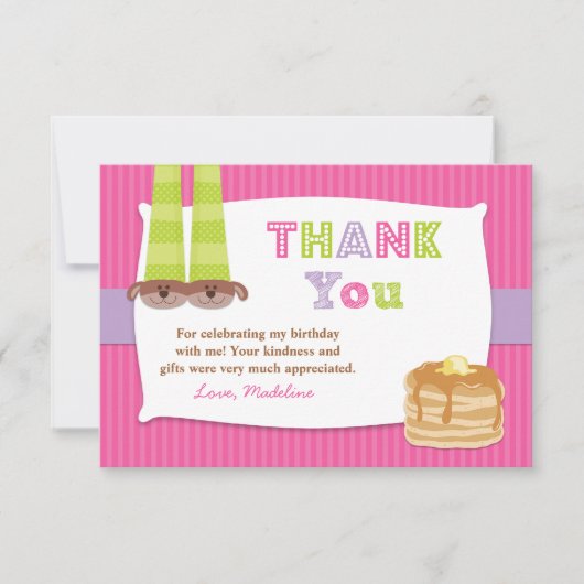 Merci de fête d'anniversaire de pyjamas et de (Devant)