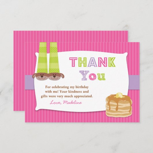 Merci de fête d'anniversaire de pyjamas et de (Devant / Derrière)