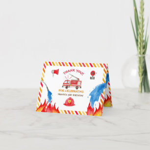 Merci de fête d'anniversaire du moteur d'incendie 