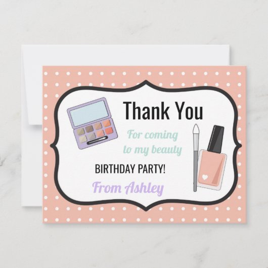 Merci de fête d'anniversaire Invitation carte Beau (Devant)