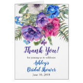 Merci de Fête de la mariée de fleur d'anémone (Devant)