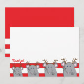 Merci de fête de Noël 7 po x 5 po/2 côté/plat (Devant / Derrière)