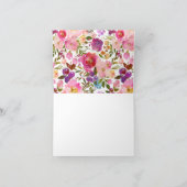 Merci de Fête des mariées à fleurs rose et violet (Intérieur)