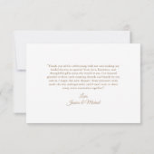 Merci de Fête des mariées blanc or (Dos)