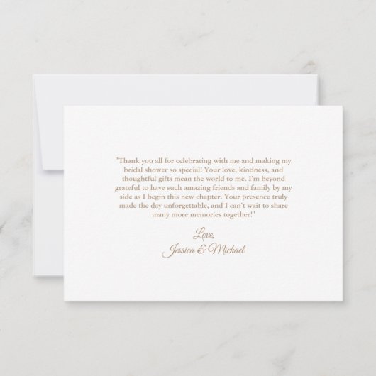 Merci de Fête des mariées blanc or (Dos)