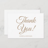 Merci de Fête des mariées blanc or (Devant / Derrière)