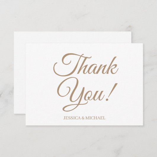 Merci de Fête des mariées blanc or (Devant / Derrière)