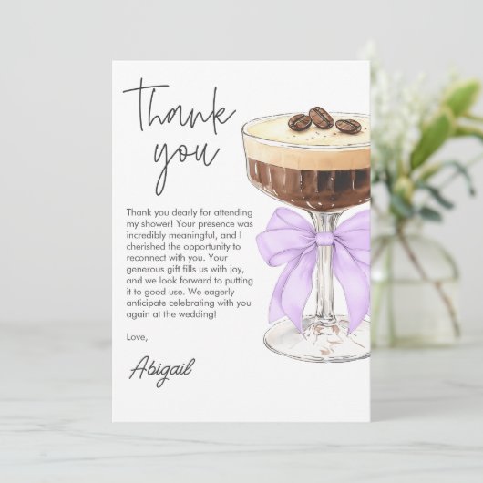 Merci de Fête des mariées Bow Espresso Martini (Debout devant)