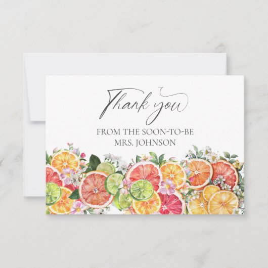 Merci de Fête des mariées Citrus (Devant)