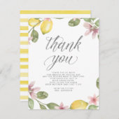 Merci de Fête des mariées de de citron à fleurs (Devant / Derrière)