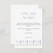 Merci de Fête des mariées de lavande (Devant / Derrière)