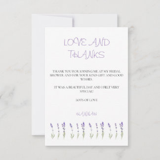 Merci de Fête des mariées de lavande