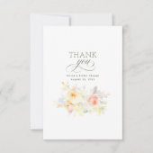 Merci de Fête des mariées des fleurs d'aquarelle (Devant)