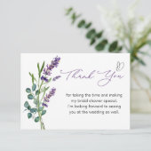 Merci de Fête des mariées Lavande Eucalyptus (Debout devant)