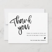 Merci de Fête des mariées moderne noir et blanc (Devant)