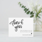 Merci de Fête des mariées moderne noir et blanc (Debout devant)