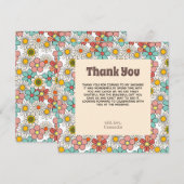 Merci de Fête des mariées Super à fleurs rétro Hip (Devant / Derrière)