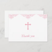 Merci de filles de baptême rose/baptême (Devant / Derrière)