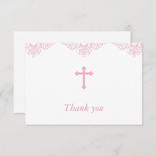 Merci de filles de baptême rose/baptême (Devant / Derrière)