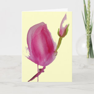 Merci de fleurs d'aquarelle rose Magnolia