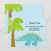 Merci de garçon d'anniversaire de dinosaure (Devant / Derrière)