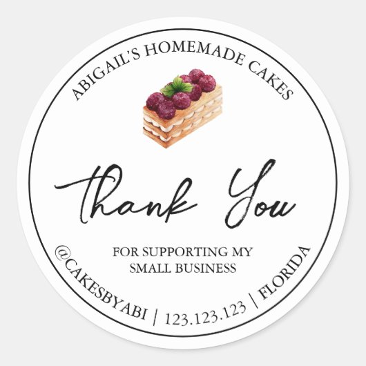 Merci de gâteau maison simple Étiquette (Devant)
