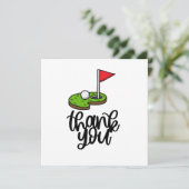 Merci de golf avec texte et drapeau en vert (Debout devant)